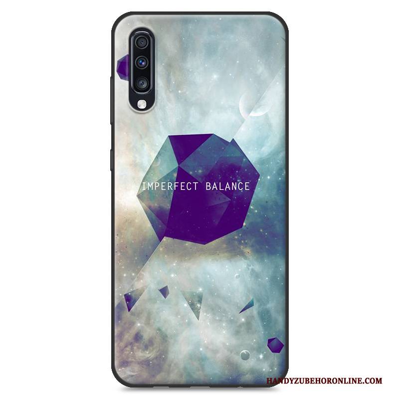 Hülle Samsung Galaxy A70 Schutz Anti-sturz Handyhüllen, Case Samsung Galaxy A70 Gemalt Blau Einfach