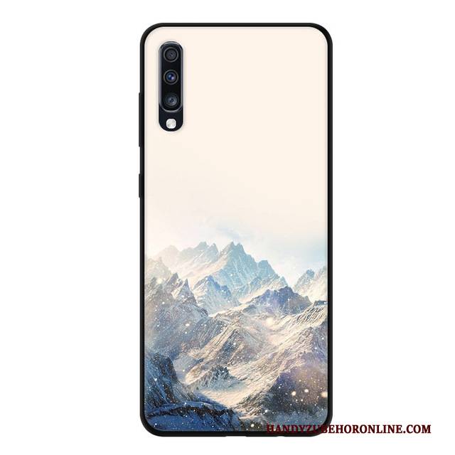 Hülle Samsung Galaxy A70 Schutz Handyhüllen Nubuck, Case Samsung Galaxy A70 Weiche Blau Anti-sturz