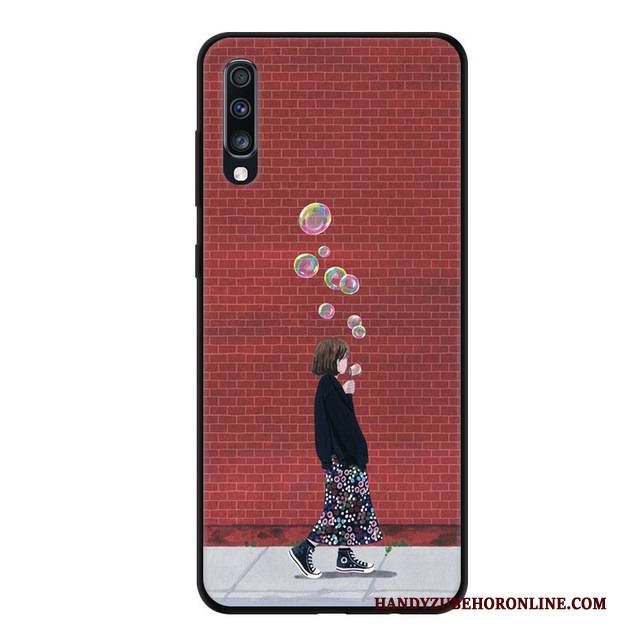 Hülle Samsung Galaxy A70 Schutz Handyhüllen Nubuck, Case Samsung Galaxy A70 Weiche Blau Anti-sturz