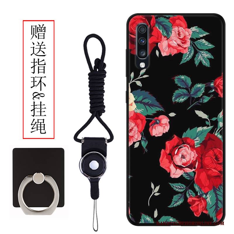 Hülle Samsung Galaxy A70 Schutz Nubuck Schwarz, Case Samsung Galaxy A70 Karikatur Anti-sturz Licht