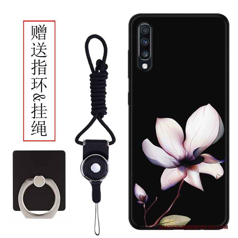 Hülle Samsung Galaxy A70 Schutz Nubuck Schwarz, Case Samsung Galaxy A70 Karikatur Anti-sturz Licht