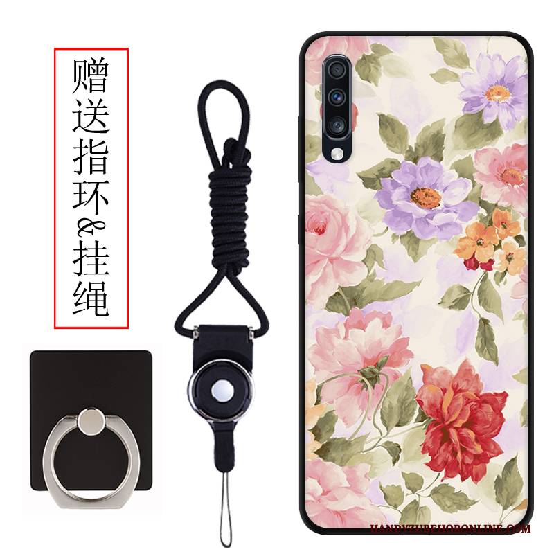 Hülle Samsung Galaxy A70 Schutz Nubuck Schwarz, Case Samsung Galaxy A70 Karikatur Anti-sturz Licht