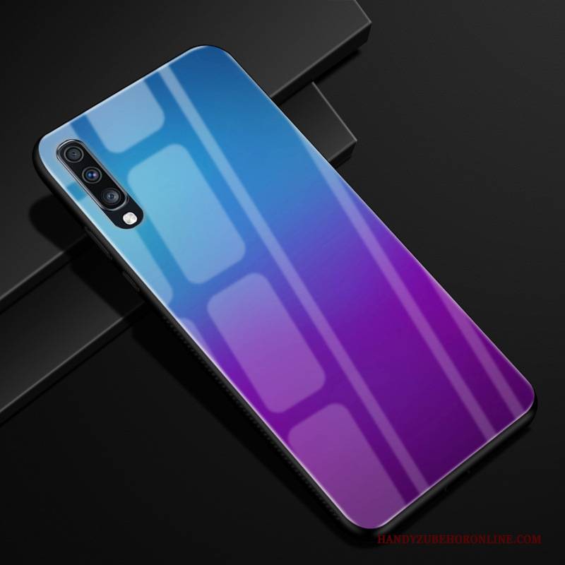 Hülle Samsung Galaxy A70 Silikon Anti-sturz Schwarz, Case Samsung Galaxy A70 Weiche Glas Handyhüllen