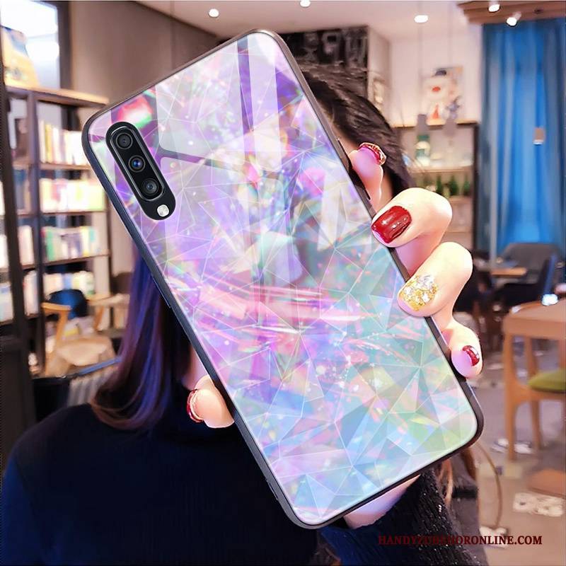 Hülle Samsung Galaxy A70 Silikon Diamantform Handyhüllen, Case Samsung Galaxy A70 Weiche Lila