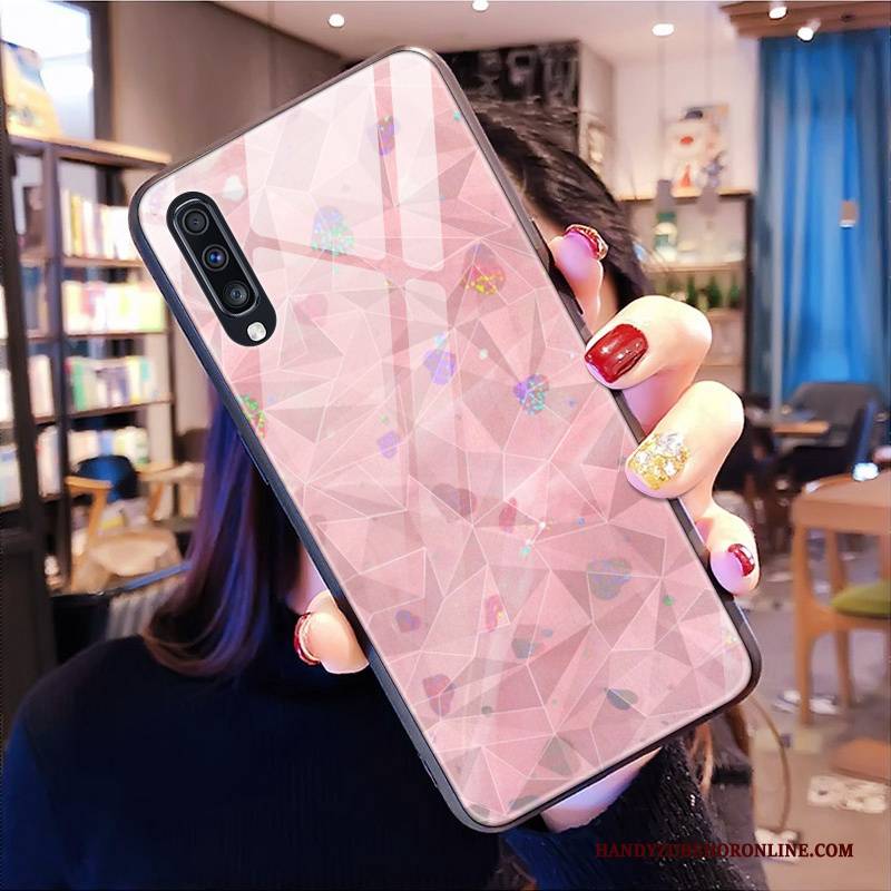 Hülle Samsung Galaxy A70 Silikon Diamantform Handyhüllen, Case Samsung Galaxy A70 Weiche Lila