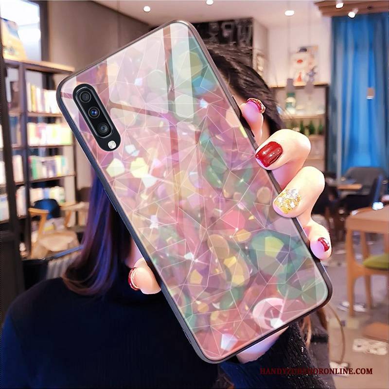 Hülle Samsung Galaxy A70 Silikon Diamantform Handyhüllen, Case Samsung Galaxy A70 Weiche Lila