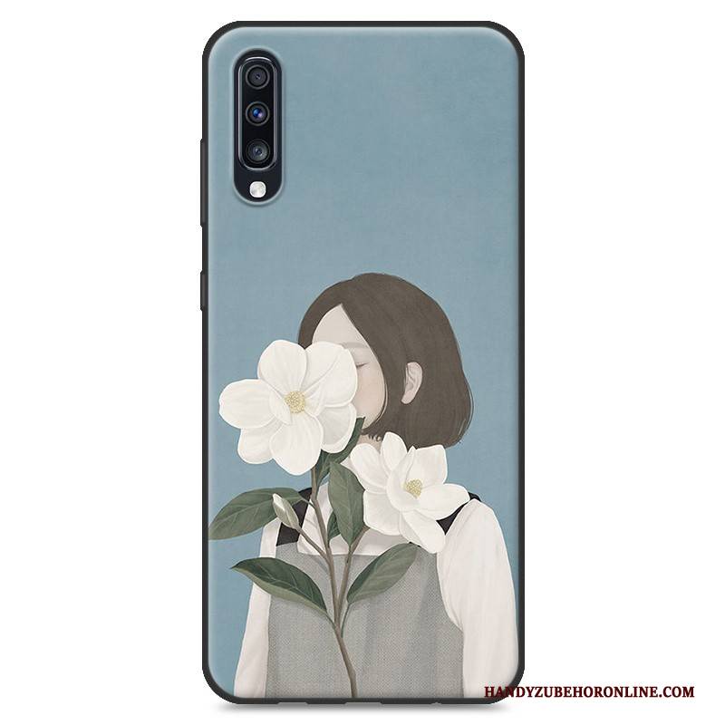 Hülle Samsung Galaxy A70 Silikon Handyhüllen Anti-sturz, Case Samsung Galaxy A70 Gemalt Blau Neu