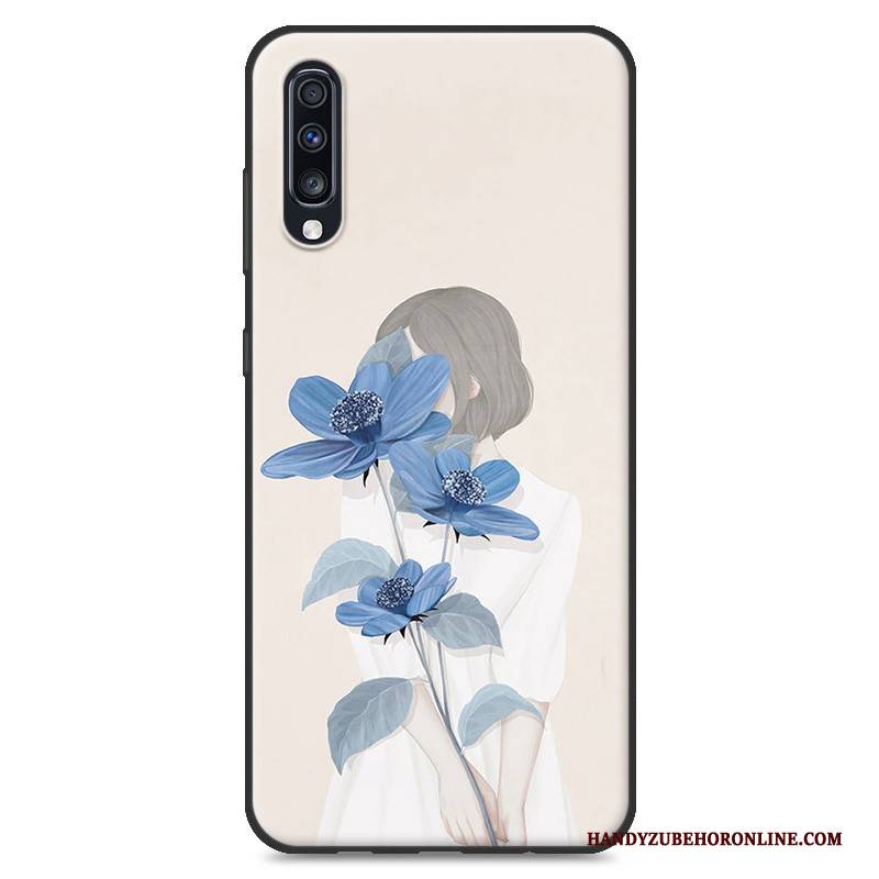 Hülle Samsung Galaxy A70 Silikon Handyhüllen Anti-sturz, Case Samsung Galaxy A70 Gemalt Blau Neu