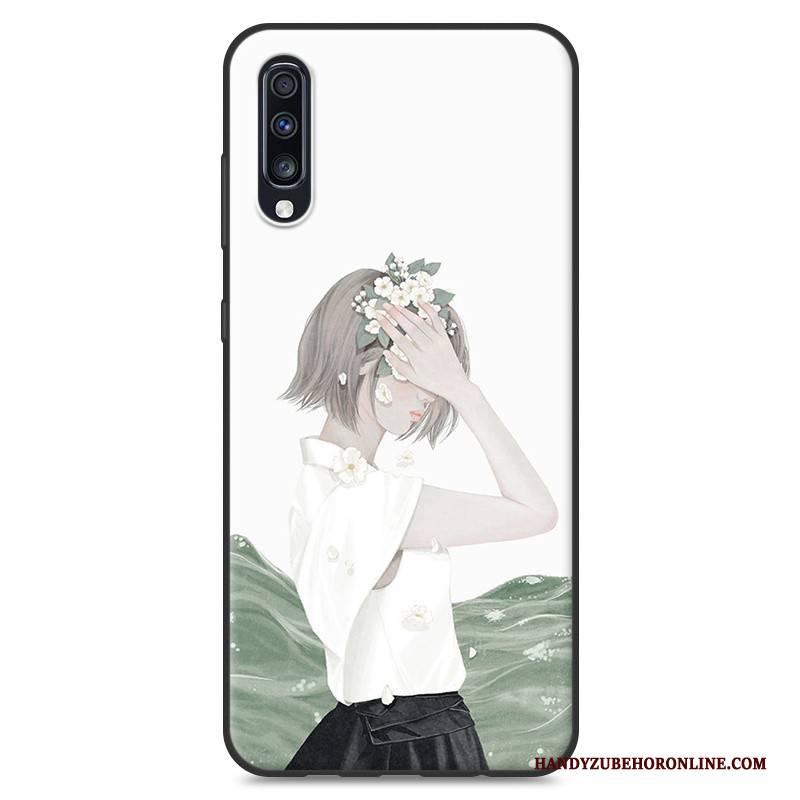 Hülle Samsung Galaxy A70 Silikon Handyhüllen Anti-sturz, Case Samsung Galaxy A70 Gemalt Blau Neu