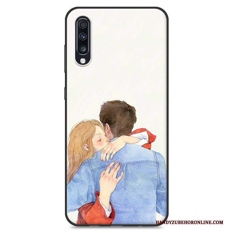 Hülle Samsung Galaxy A70 Silikon Handyhüllen Anti-sturz, Case Samsung Galaxy A70 Gemalt Blau Neu