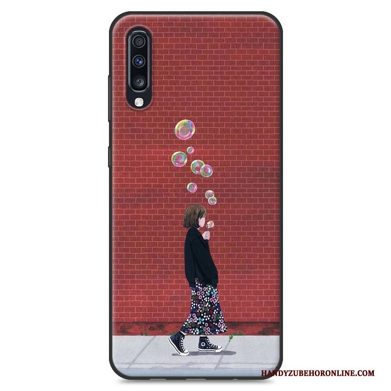 Hülle Samsung Galaxy A70 Silikon Handyhüllen Anti-sturz, Case Samsung Galaxy A70 Gemalt Blau Neu