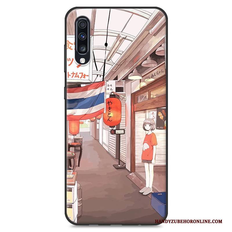 Hülle Samsung Galaxy A70 Silikon Handyhüllen Anti-sturz, Case Samsung Galaxy A70 Gemalt Blau Neu