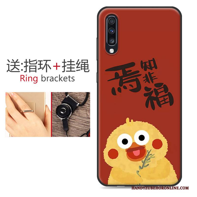 Hülle Samsung Galaxy A70 Silikon Hängende Verzierungen Schwarz, Case Samsung Galaxy A70 Schutz Blumen Handyhüllen