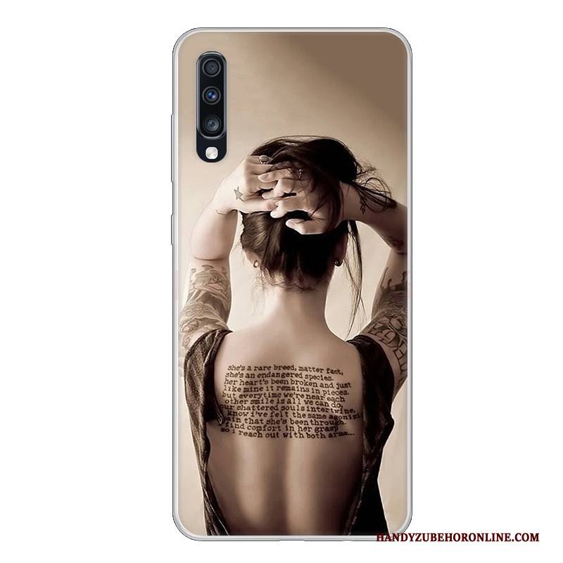 Hülle Samsung Galaxy A70 Silikon Schwarz Handyhüllen, Case Samsung Galaxy A70 Weiche Weiß Anti-sturz