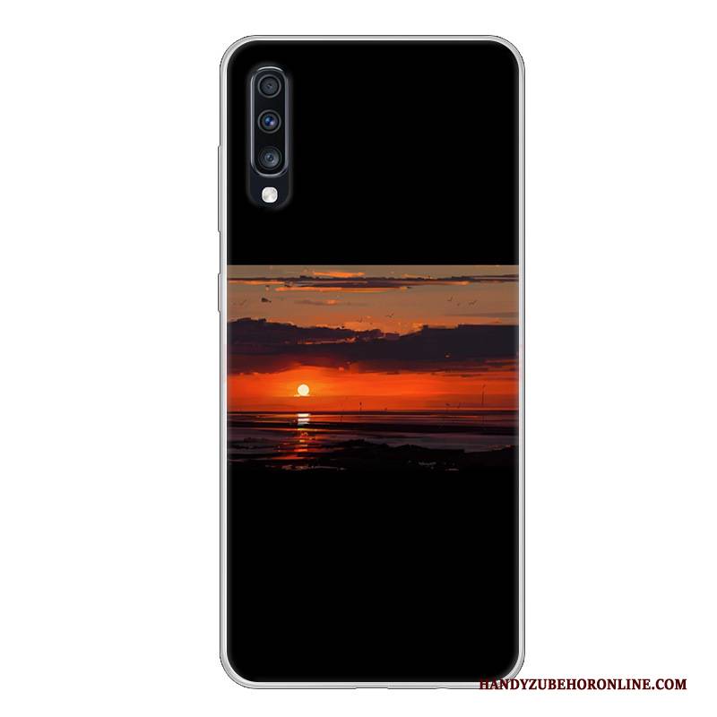 Hülle Samsung Galaxy A70 Silikon Schwarz Handyhüllen, Case Samsung Galaxy A70 Weiche Weiß Anti-sturz