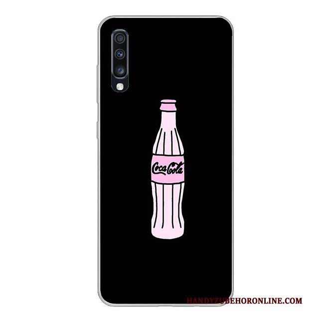 Hülle Samsung Galaxy A70 Silikon Schwarz Handyhüllen, Case Samsung Galaxy A70 Weiche Weiß Anti-sturz