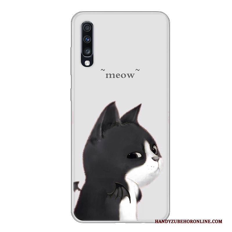 Hülle Samsung Galaxy A70 Silikon Schwarz Handyhüllen, Case Samsung Galaxy A70 Weiche Weiß Anti-sturz