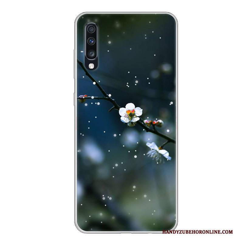 Hülle Samsung Galaxy A70 Silikon Schwarz Handyhüllen, Case Samsung Galaxy A70 Weiche Weiß Anti-sturz