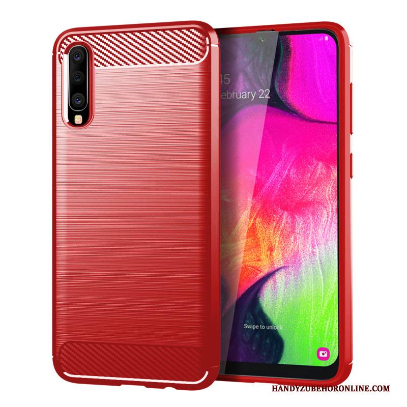 Hülle Samsung Galaxy A70 Silikon Seide Faser, Case Samsung Galaxy A70 Weiche Grau Handyhüllen