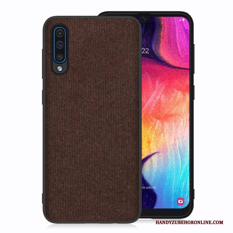 Hülle Samsung Galaxy A70 Stoff Blau, Case Samsung Galaxy A70 Handyhüllen