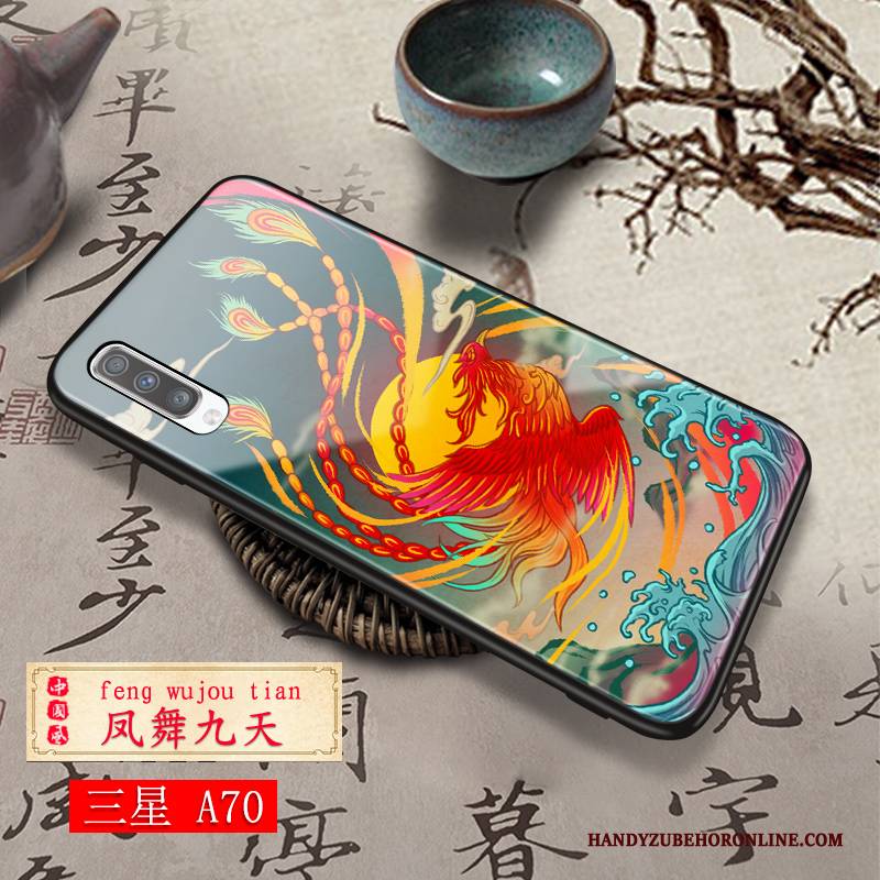 Hülle Samsung Galaxy A70 Taschen Anti-sturz Chinesische Art, Case Samsung Galaxy A70 Kreativ Rot Handyhüllen