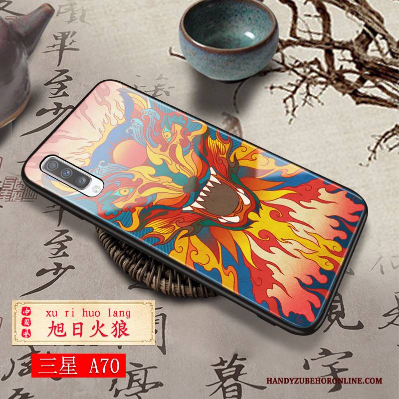 Hülle Samsung Galaxy A70 Taschen Anti-sturz Chinesische Art, Case Samsung Galaxy A70 Kreativ Rot Handyhüllen