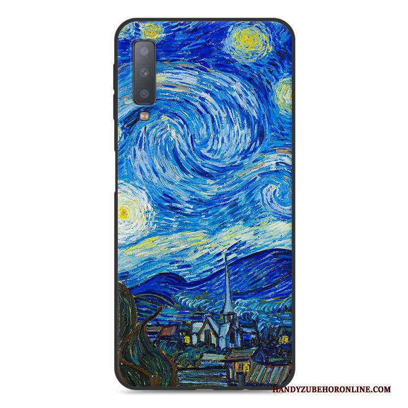 Hülle Samsung Galaxy A70 Taschen Blau Anti-sturz, Case Samsung Galaxy A70 Schutz Handyhüllen