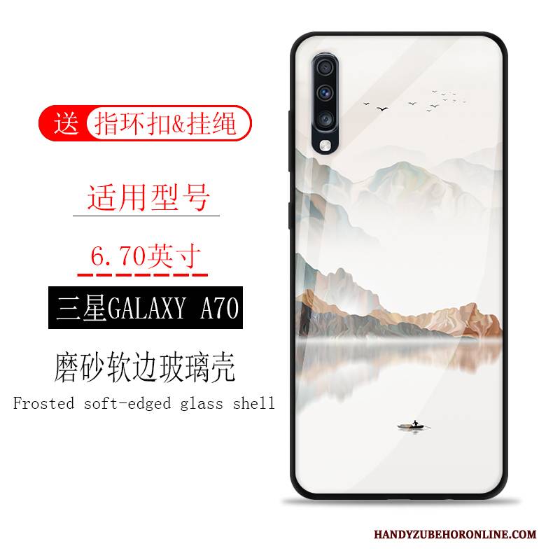 Hülle Samsung Galaxy A70 Taschen Glas Landschaft, Case Samsung Galaxy A70 Schutz Tinte Handyhüllen