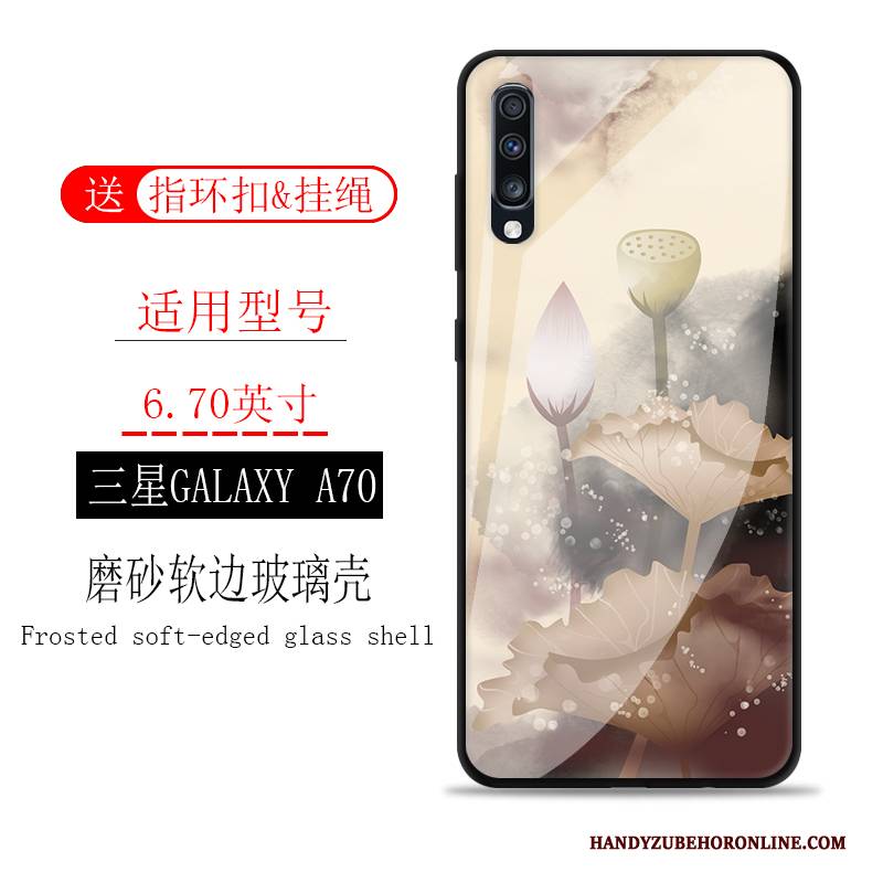 Hülle Samsung Galaxy A70 Taschen Glas Landschaft, Case Samsung Galaxy A70 Schutz Tinte Handyhüllen