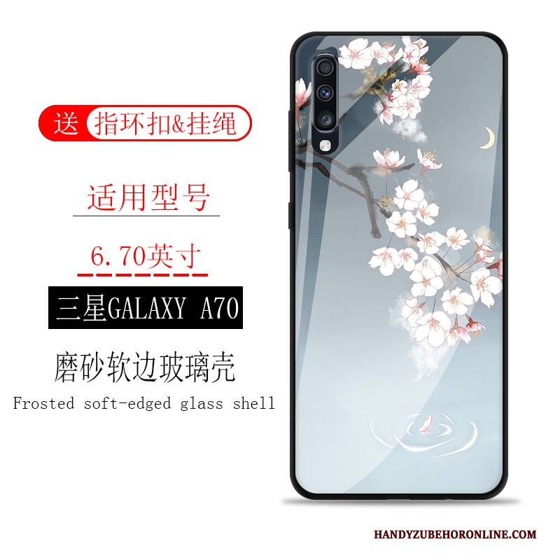 Hülle Samsung Galaxy A70 Taschen Glas Landschaft, Case Samsung Galaxy A70 Schutz Tinte Handyhüllen