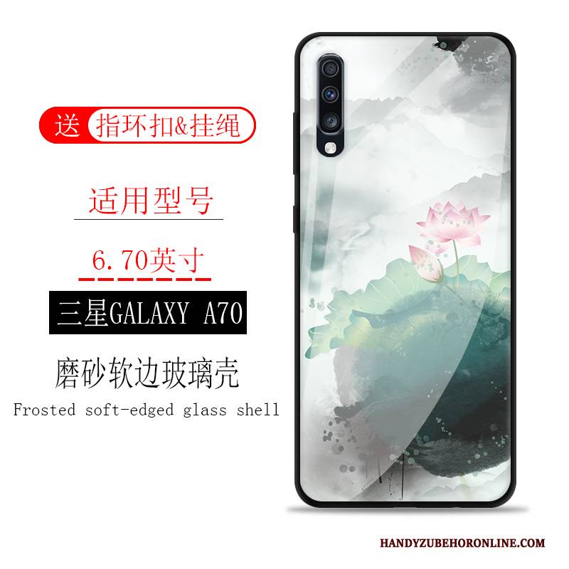 Hülle Samsung Galaxy A70 Taschen Glas Landschaft, Case Samsung Galaxy A70 Schutz Tinte Handyhüllen