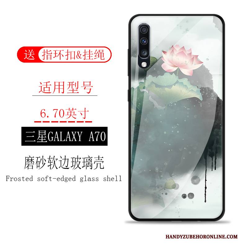 Hülle Samsung Galaxy A70 Taschen Glas Landschaft, Case Samsung Galaxy A70 Schutz Tinte Handyhüllen