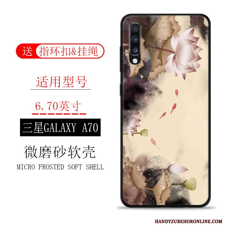 Hülle Samsung Galaxy A70 Taschen Tinte Handyhüllen, Case Samsung Galaxy A70 Silikon Wind Landschaft