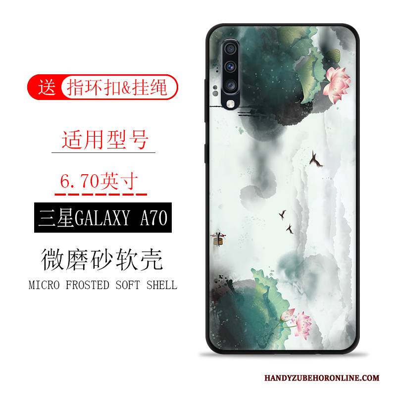 Hülle Samsung Galaxy A70 Taschen Tinte Handyhüllen, Case Samsung Galaxy A70 Silikon Wind Landschaft