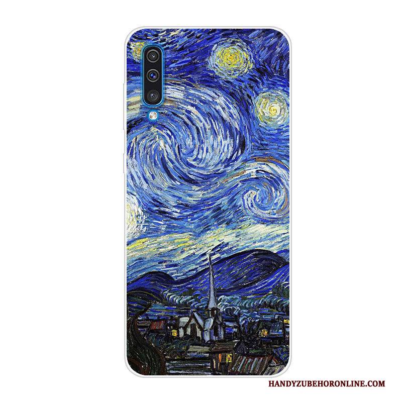 Hülle Samsung Galaxy A70 Taschen Trend Blau, Case Samsung Galaxy A70 Schutz Handyhüllen Anti-sturz