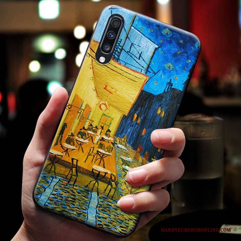 Hülle Samsung Galaxy A70 Weiche Blau Wind, Case Samsung Galaxy A70 Prägung Handyhüllen Europa