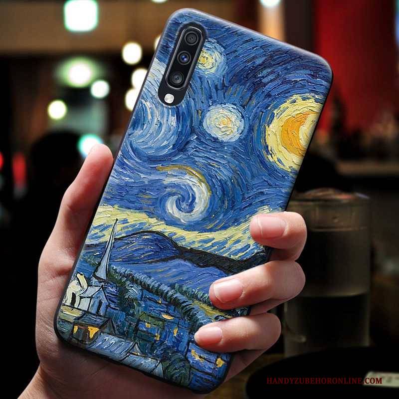 Hülle Samsung Galaxy A70 Weiche Blau Wind, Case Samsung Galaxy A70 Prägung Handyhüllen Europa