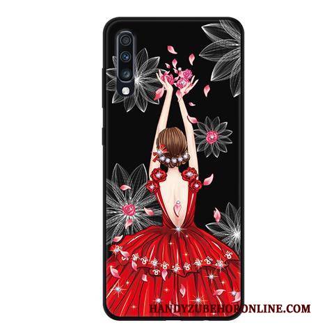 Hülle Samsung Galaxy A70 Weiche Durchbrochenes Garn, Case Samsung Galaxy A70 Schutz Nubuck Anti-sturz