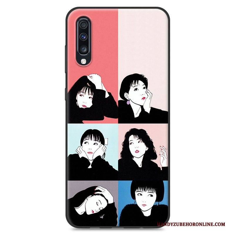 Hülle Samsung Galaxy A70 Weiche Handyhüllen Persönlichkeit, Case Samsung Galaxy A70 Kreativ Gelb Trend