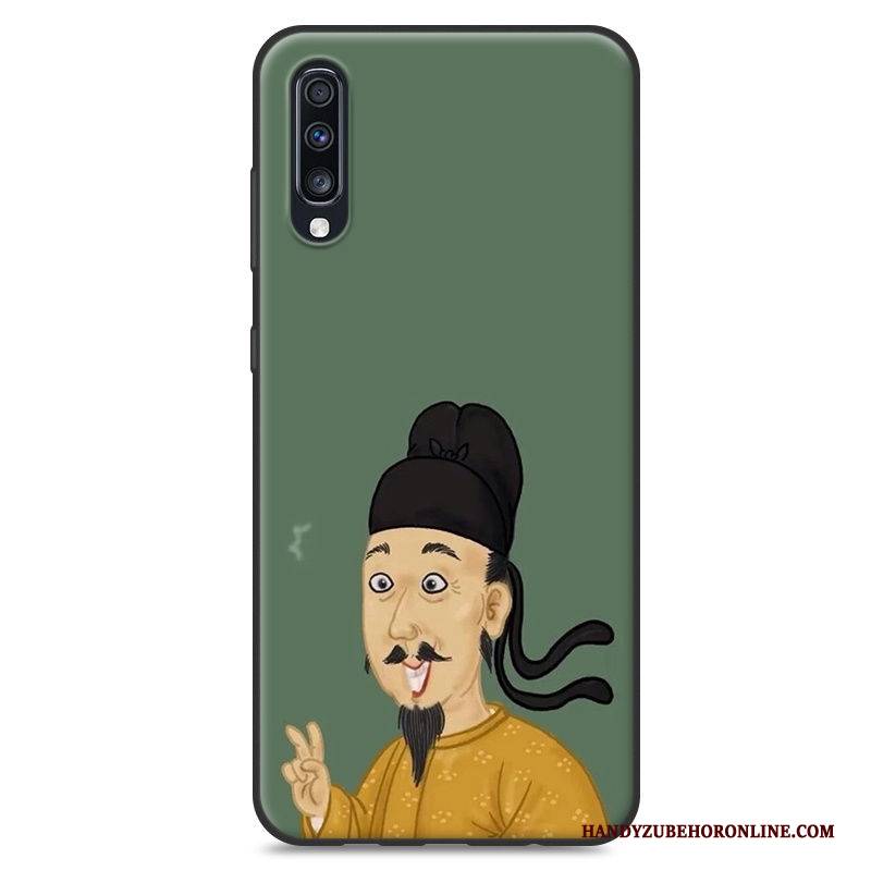 Hülle Samsung Galaxy A70 Weiche Handyhüllen Persönlichkeit, Case Samsung Galaxy A70 Kreativ Gelb Trend