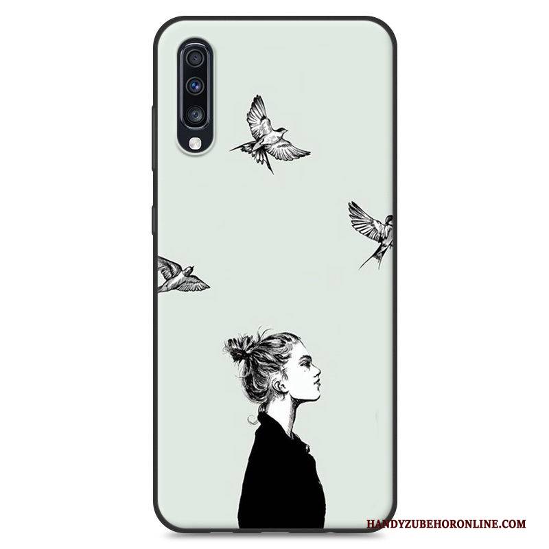 Hülle Samsung Galaxy A70 Weiche Handyhüllen Persönlichkeit, Case Samsung Galaxy A70 Kreativ Gelb Trend