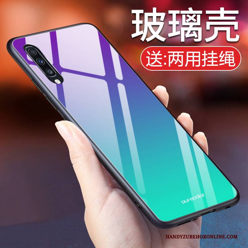 Hülle Samsung Galaxy A70 Weiche Lila Farbverlauf, Case Samsung Galaxy A70 Schutz Trend Hintere Abdeckung