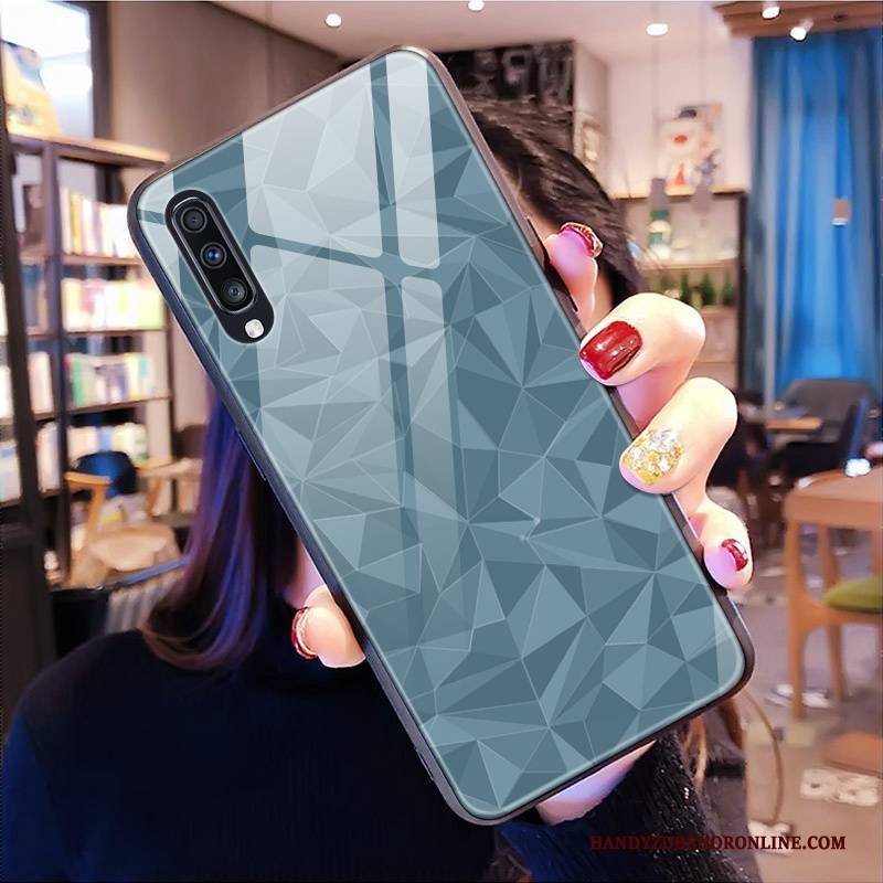 Hülle Samsung Galaxy A70 Weiche Lila Muster, Case Samsung Galaxy A70 Diamantform Handyhüllen