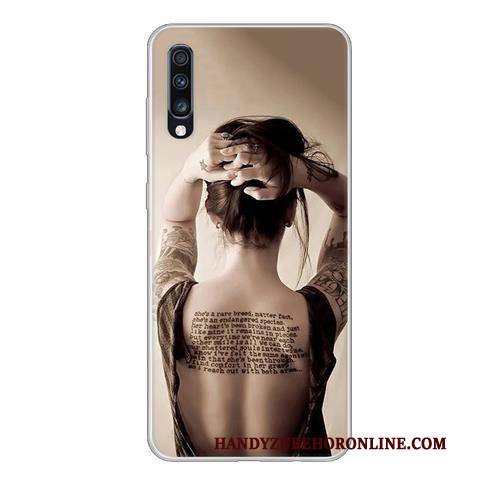 Hülle Samsung Galaxy A70 Weiche Schwarz Persönlichkeit, Case Samsung Galaxy A70 Schutz Handyhüllen Anti-sturz