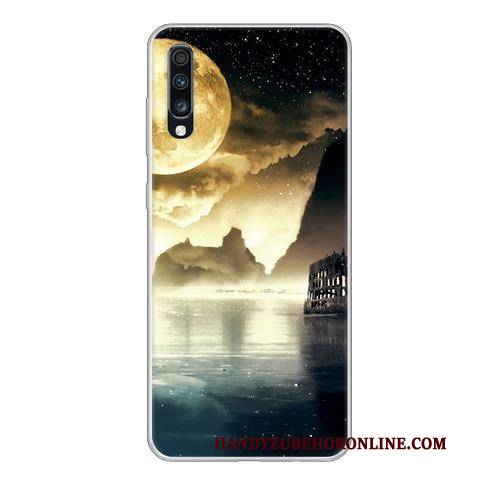 Hülle Samsung Galaxy A70 Weiche Schwarz Persönlichkeit, Case Samsung Galaxy A70 Schutz Handyhüllen Anti-sturz