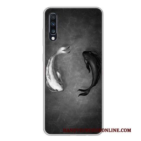 Hülle Samsung Galaxy A70 Weiche Schwarz Persönlichkeit, Case Samsung Galaxy A70 Schutz Handyhüllen Anti-sturz