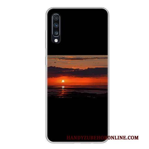 Hülle Samsung Galaxy A70 Weiche Schwarz Persönlichkeit, Case Samsung Galaxy A70 Schutz Handyhüllen Anti-sturz