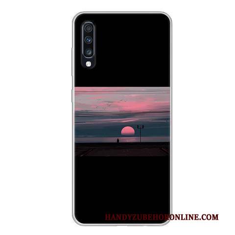 Hülle Samsung Galaxy A70 Weiche Schwarz Persönlichkeit, Case Samsung Galaxy A70 Schutz Handyhüllen Anti-sturz