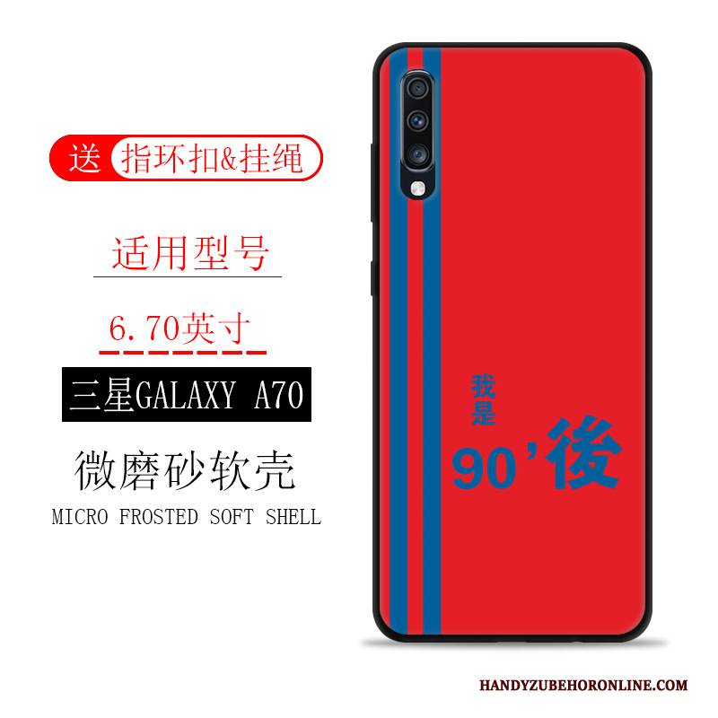 Hülle Samsung Galaxy A70 Weiche Trendmarke Handyhüllen, Case Samsung Galaxy A70 Schutz Anti-sturz Schwarz