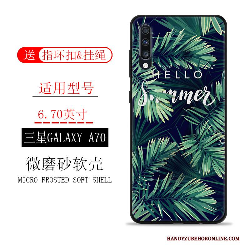 Hülle Samsung Galaxy A70 Weiche Trendmarke Handyhüllen, Case Samsung Galaxy A70 Schutz Anti-sturz Schwarz